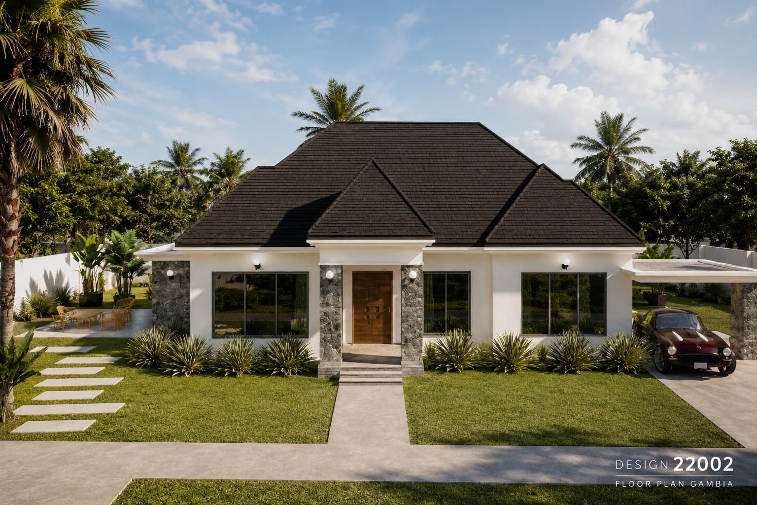 Classic Hip-Roof 3-Bedroom Bungalow